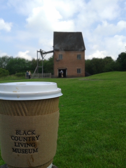 Sitting outside with my free coffee, watching a demonstration of the Black Country Museum's Newcomen engine